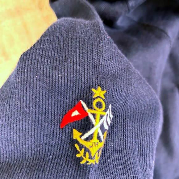 Jason Woman Navy Blue Cotton Zip Up Jacket Nautical Anchor Emblem Size 3X - Picture 4 of 14